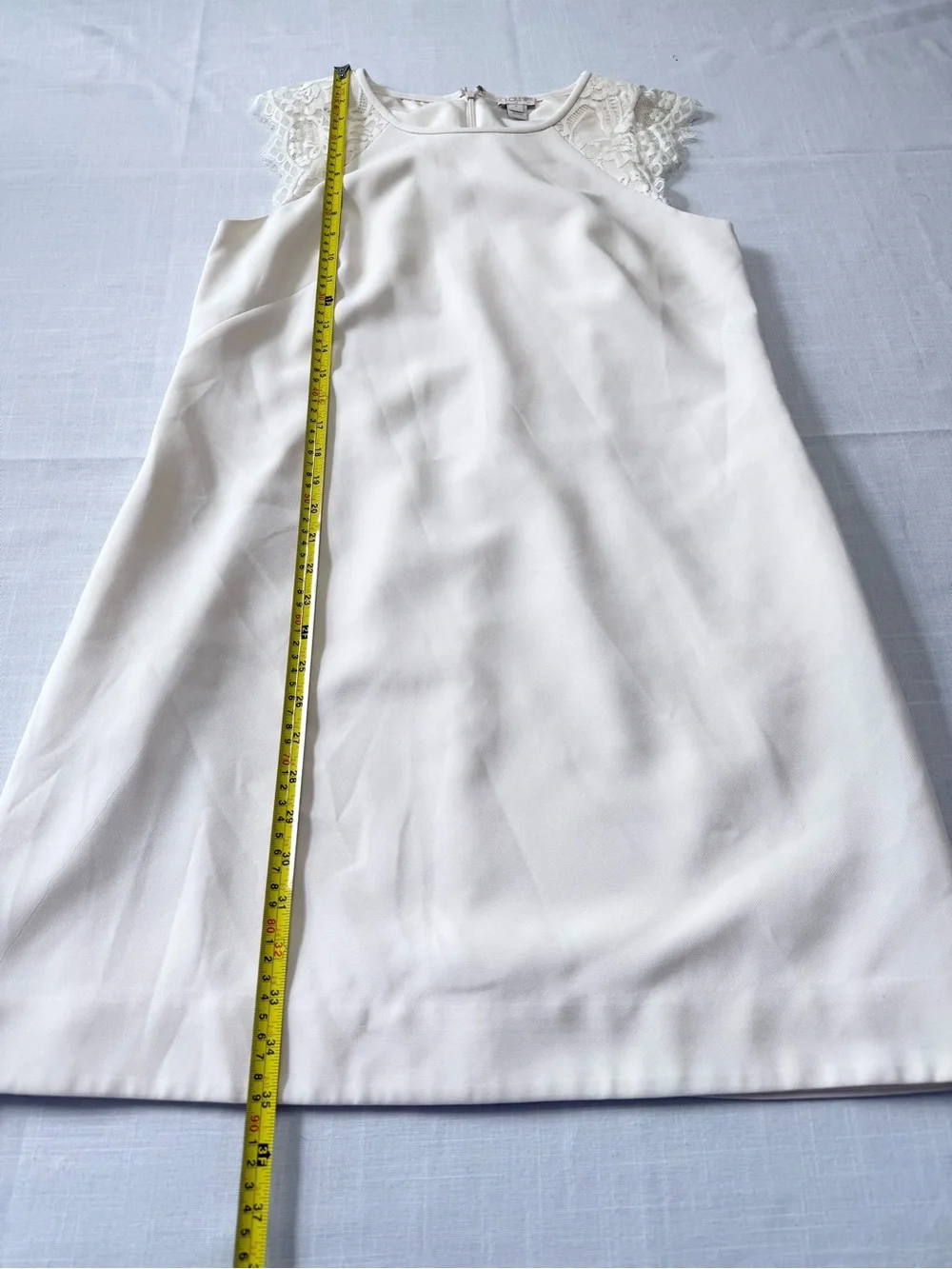 J. Crew Ivory Edged Lace Cap-Sleeve Dress Size 8